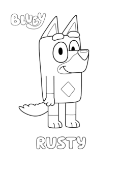 Bluey Rusty Coloring Pages Pdf, Free Vectors File